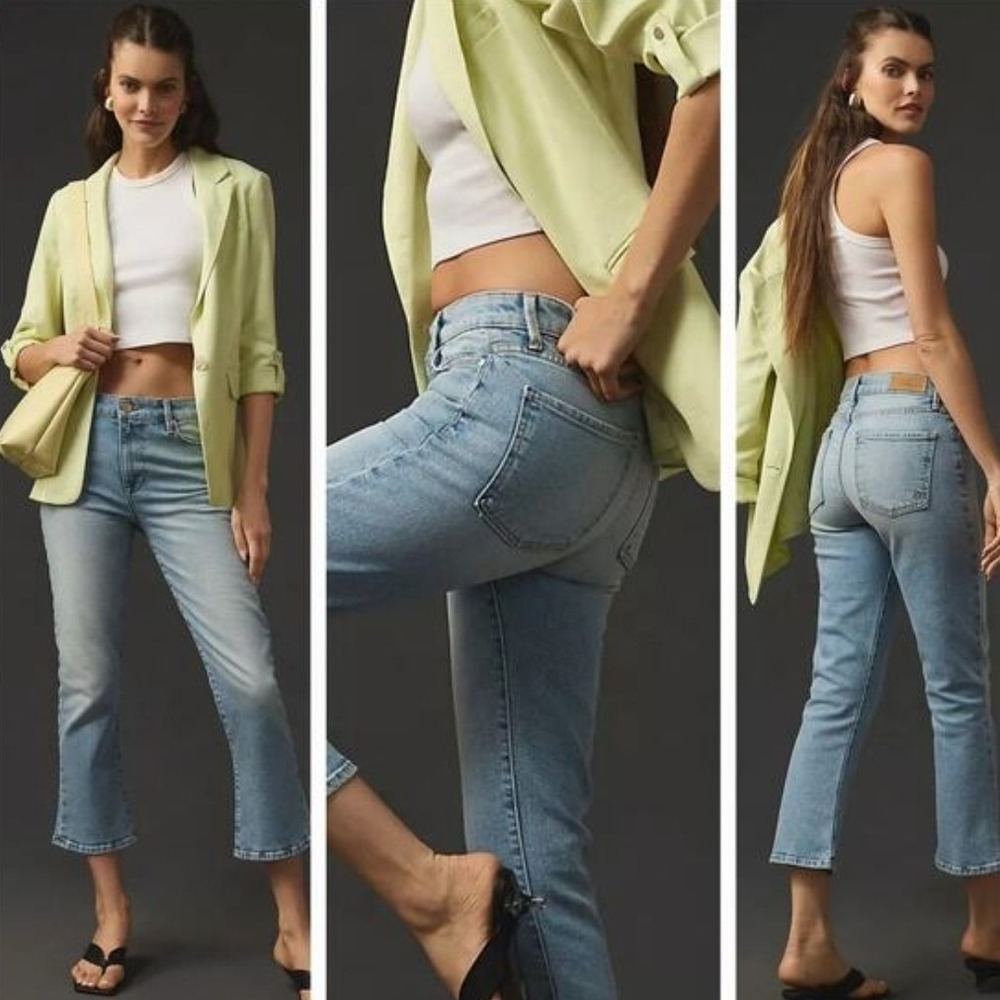 Anthropologie Fidelity Denim Juniper Mini Boot Crop Jeans Size 31‎
